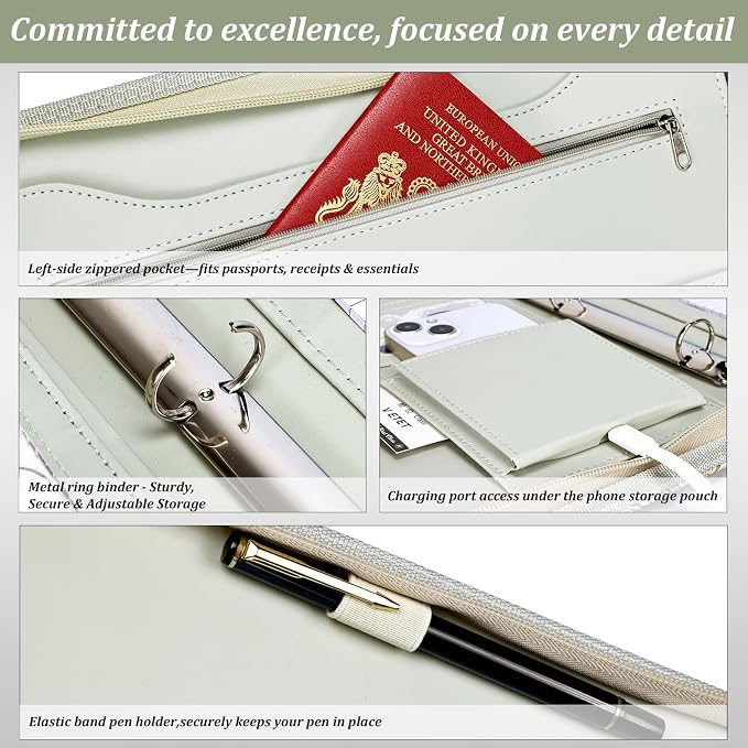 Leathario Portfolio Binder, Includes 5 Folder Index Dividers and 3 Notepads - Image 5