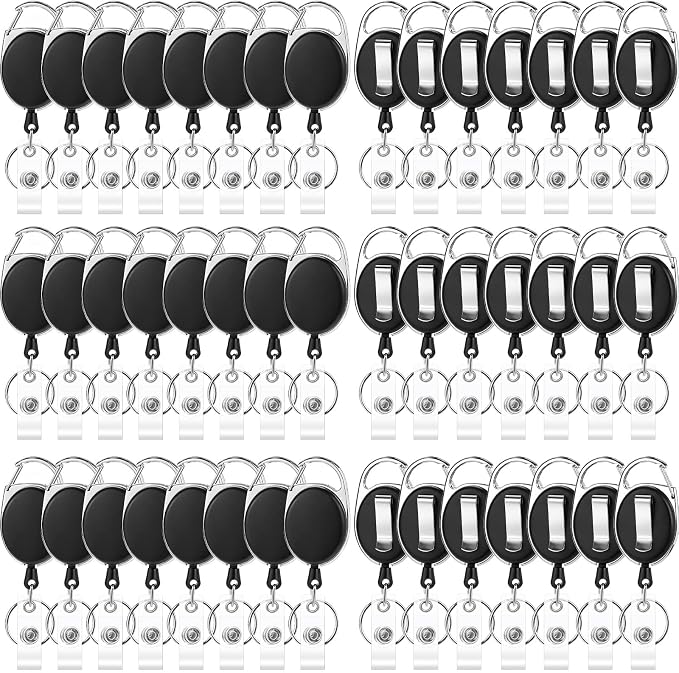 50 Pcs Badge Reels Retractable Heavy Duty Id Badge Holders Retractable Clip by TINSKY