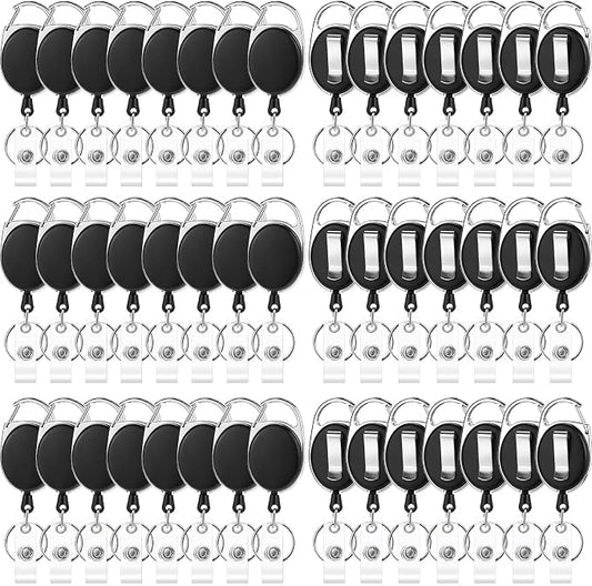 50 Pcs Badge Reels Retractable Heavy Duty Id Badge Holders Retractable Clip by TINSKY