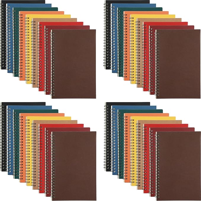 Yahenda 36 Pcs Spiral Notebook Bulk A5 Journal Lined 8.3'' x 5.5'' Writing Composition Paper Small Notepad Subject Notebook for Students Office Business Back to School Supplies (Multi Color)-DeskLoop Office
