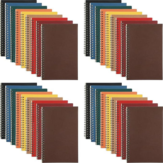 Yahenda 36 Pcs Spiral Notebook Bulk A5 Journal Lined 8.3'' x 5.5'' Writing Composition Paper Small Notepad Subject Notebook for Students Office Business Back to School Supplies (Multi Color)-DeskLoop Office