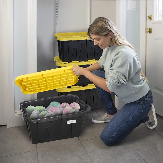 CX BLACK & YELLOW 12-Gallon Heavy Duty Storage Bins - Image 7