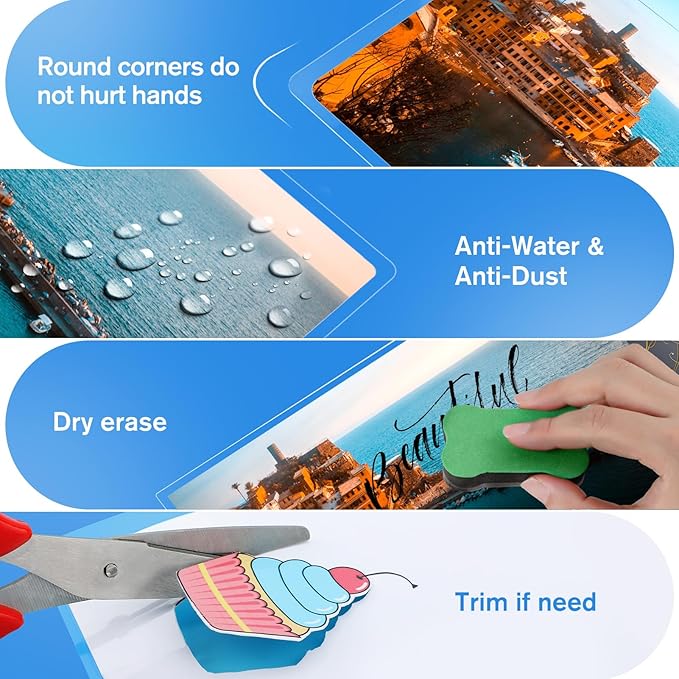 KTRIO 5 Mil Laminating Sheets 150 Pack, Various Sizes Thermal Laminating Pouches, Clear Laminate Sheets for Letter Size, Photos, Notecards, ID Badges, Business Cards, Compatible with Laminators-DeskLoop Office