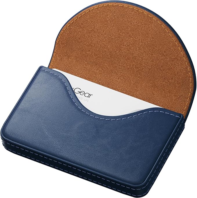MaxGear Business Card Holder Case, PU Leather Business Card Case, Portable by MaxGear