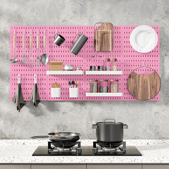 MULSAME Pegboard Combination Kit, 25.2" x 50.4" Wall Mounted Storage Set - Image 3