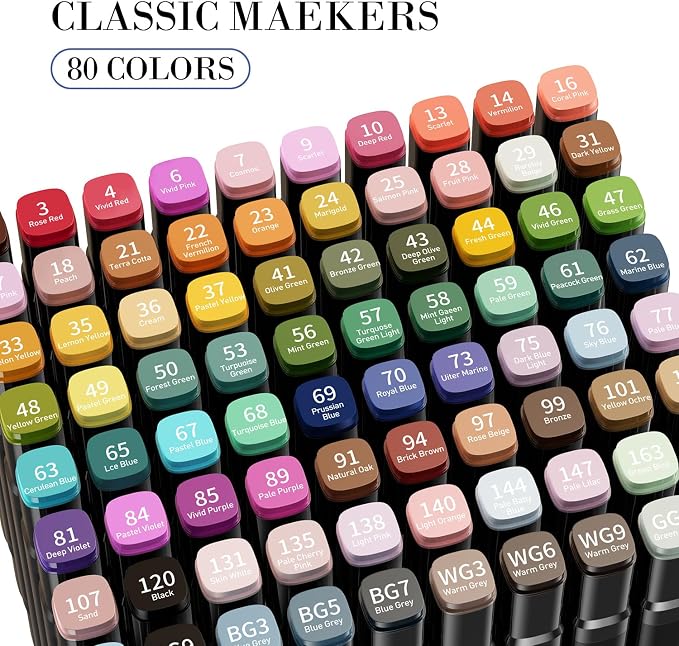 WELLOKB Alcohol Markers, 60 Dual Tip Permanent Art Markers - Image 5