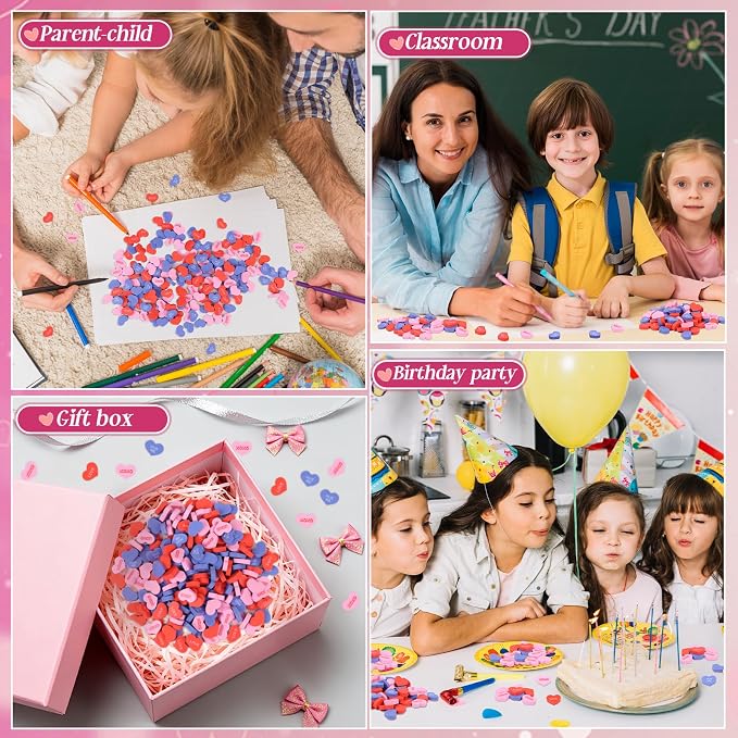 FOIMAS 210pcs Valentine's Day Erasers Conversation Heart Mini Erasers Bulk - Image 6