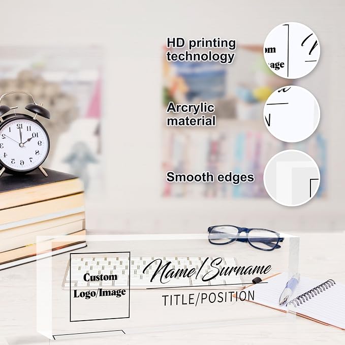Personalized Office Name Plate, Custom Logo/Photo, Name Plate - Image 5