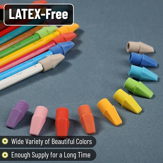 Mr. Pen- Pencil Erasers Toppers, 120 Pack, Latex Free, No Smudge | Mr Pen - Image 4