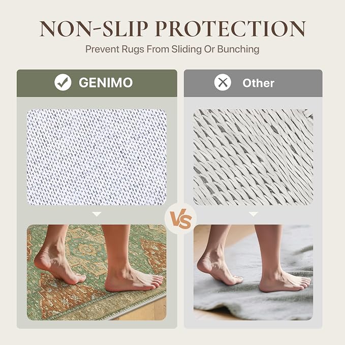 GENIMO Runner Rug 2'6"x6 Machine Washable Non Slip Vintage Hallway Runner Rug - Image 4