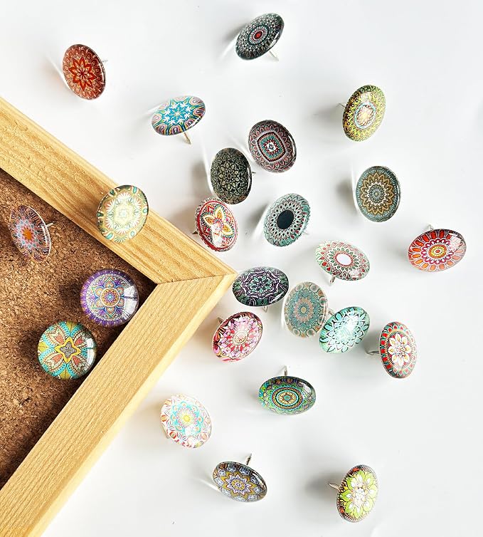 24 Glass Decorative Push Pins, Cute Bulletin Board Pins, Cute Thumbtacks - Image 6