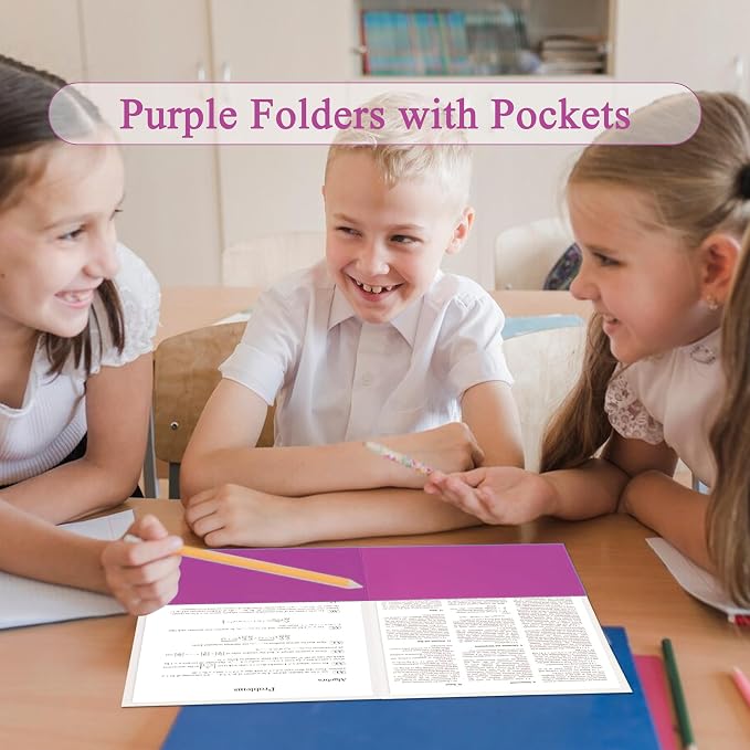 Zzrywuty 50 Packs Heavy Duty Rose Purple 2 Pocket Folders - Image 6