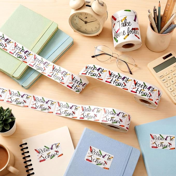 600 Pcs 3 Rolls Student Homework Folder Labels Take Home Folder Return to - Image 3