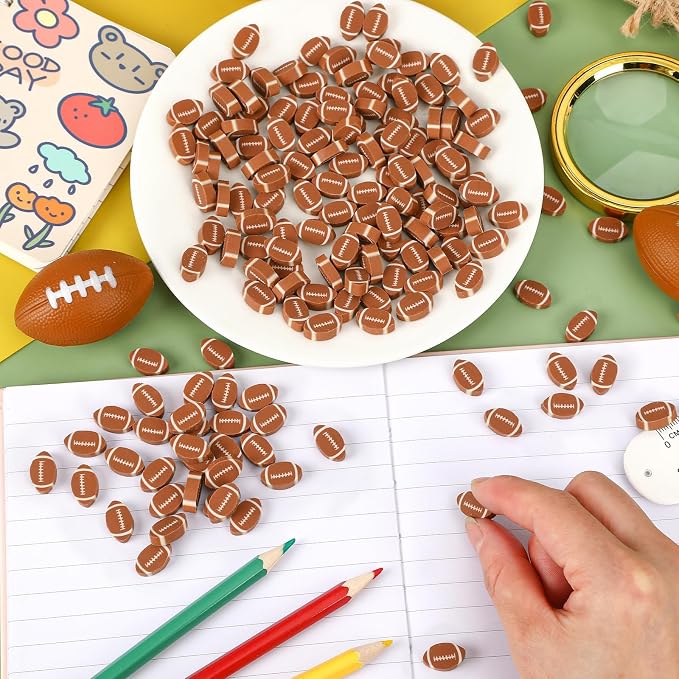 JUNEBRUSHS 150Pcs Sports Ball Mini Erasers, Football Erasers - Image 7
