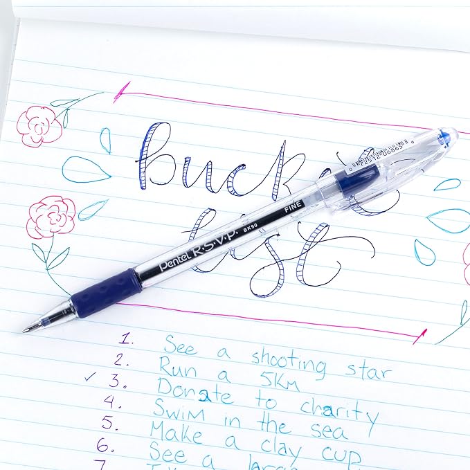 Pentel RSVP Ballpoint Pen, Fine Line, Box of 12 - Image 9