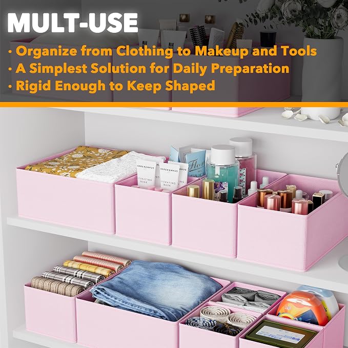 SpaceAid Drawer Organizer Clothes, 12 Pack Dresser Organizer Bins - Image 4
