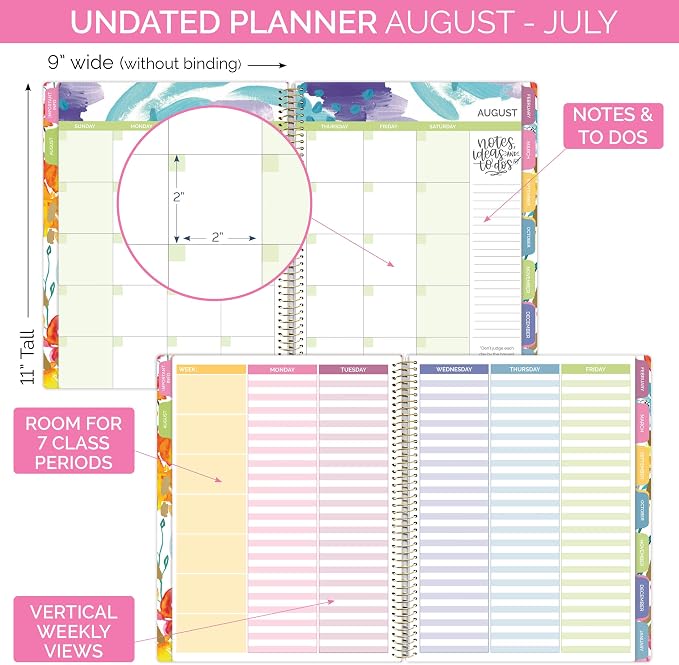 bloom daily planners New Undated Academic Year Teacher Planner & Calendar - Image 3