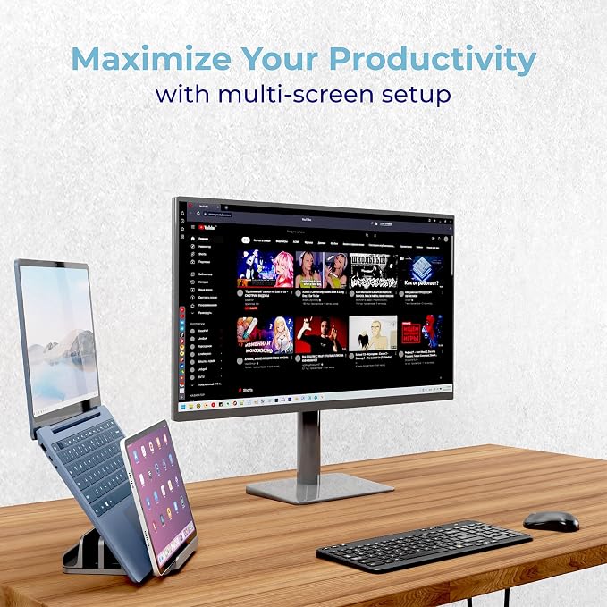 TEFONIA Vertical Laptop Stand Holder 5 Slots, Aluminum Space-Saving Laptop - Image 6