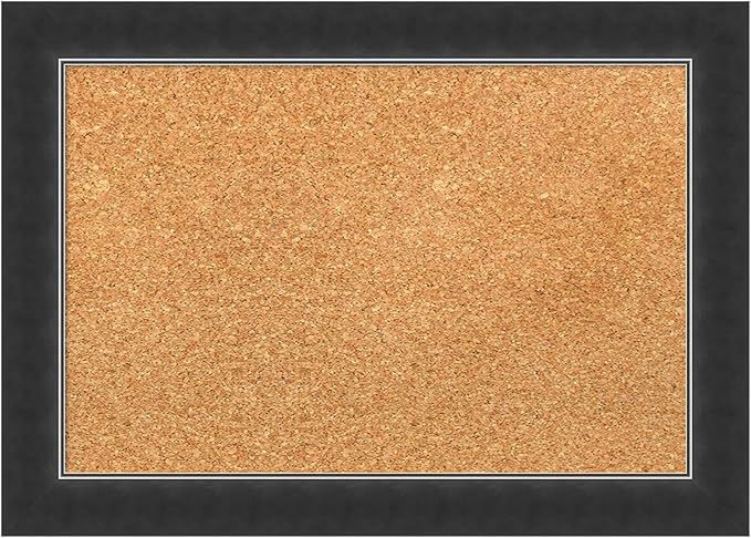 Amanti Art Natural Cork Board for Wall, 15x21 Vision Board with Black Wood Frame, Small Corkboard Office Decor for Home Organization, Modern Corkboard Pinboard to Display Items for Home Organization-DeskLoop Office