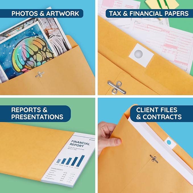 Blue Summit Supplies 100 9” x 12” Clasp Envelopes - Image 4
