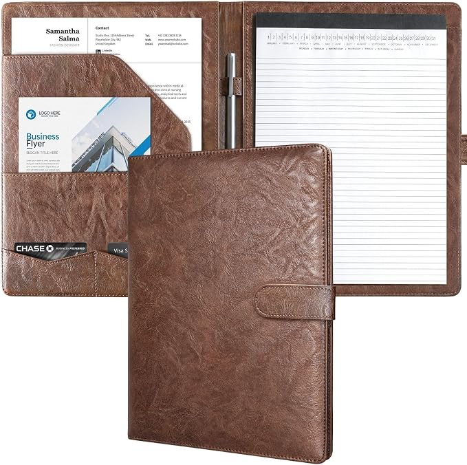 Mymazn Padfolio, Portfolio Folder, Legal Pad Holder, Resume Folder | Faux by Mymazn