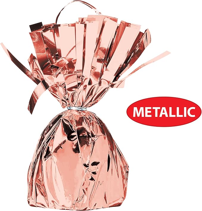 Beistle Metallic Wrapped Balloon Weight – 12 Pack, Rose Gold Balloon - Image 3