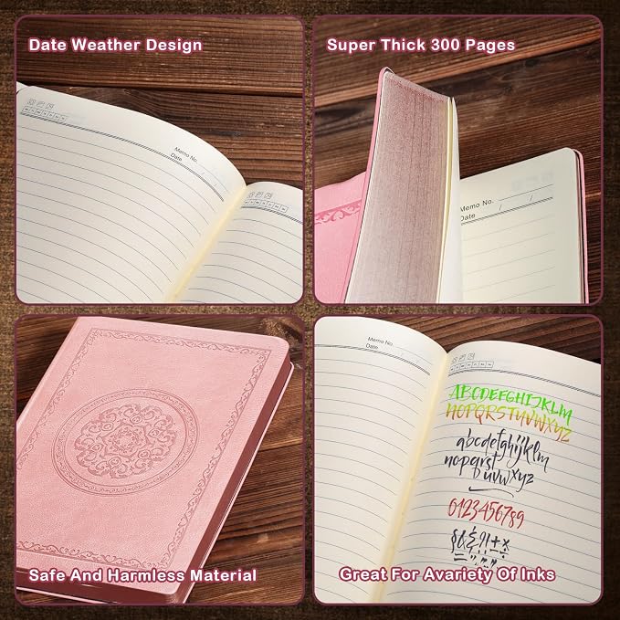 Fetinar 2026 Leather Vintage Journal Notebook, 300 Pages, Leather Softcover - Image 4