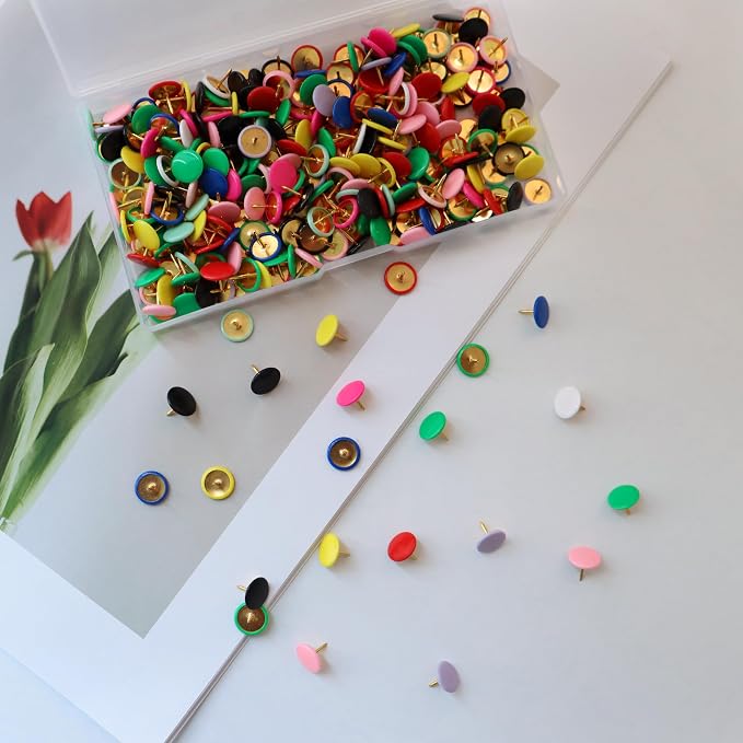300 PCS Colors Thumb, Tacks Plastic Round Head Thumbtack, Colors Plastic - Image 7