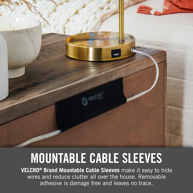 VELCRO Brand VEL-30797-USA Mountable Cable Sleeve | Cord Management Mounts on - Image 4