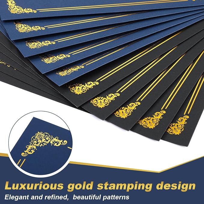 Fainne 120 Pack Certificate Holders Bulk, Diploma Covers Gold Foil Border - Image 4