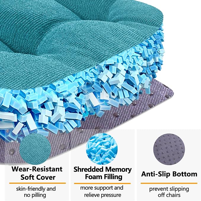 MAGIC ELEPHANT Chair Cushions for Dining Chairs, Memory Foam Kitchen Chair - Image 3