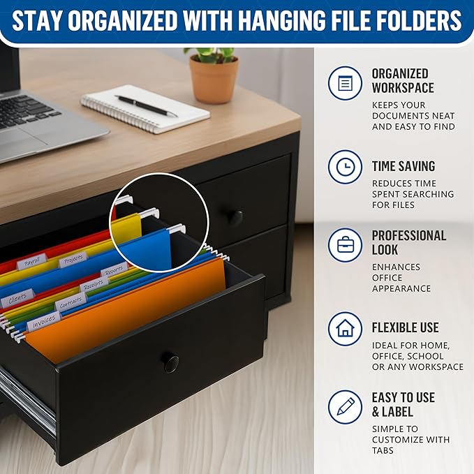30 Pack Hanging File Folders Legal Size 8.5x14 - Image 3