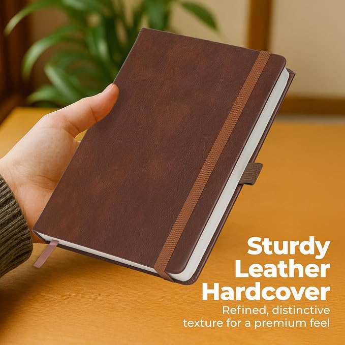 Lined Leather Bound Journal Notebook, A5 Hardcover - Image 4
