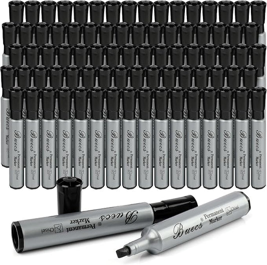 Buecs Permanent Markers, Chisel tip, Waterproof &Fade Resistant, Quick Drying by Buecs