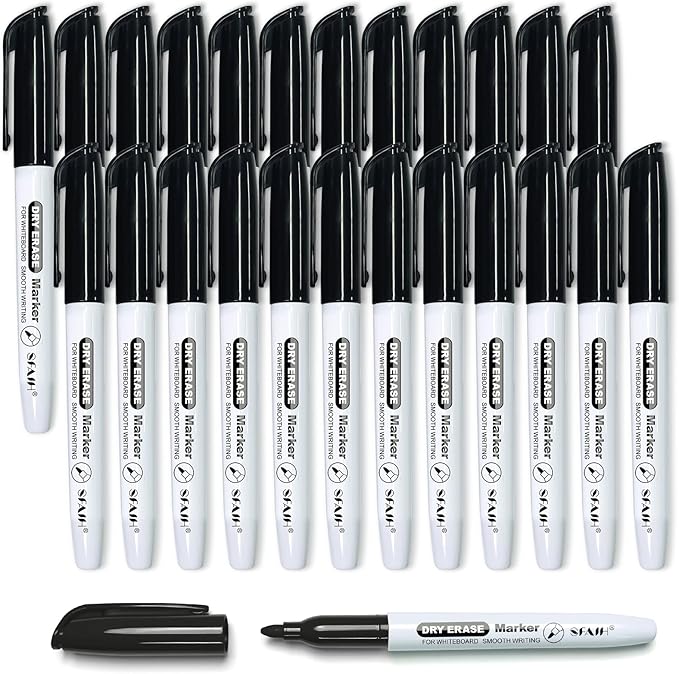 SFAIH Black Dry Erase Markers Fine Tip by SFAIH