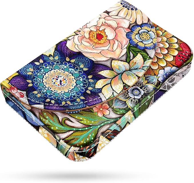Business Card Holder，PU Leather Business Card Case Color Printing Pattern Card by xiviers