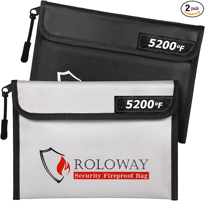 ROLOWAY Fireproof Bag 5200℉ Heat Insulated, Fireproof Money Bag by ROLOWAY