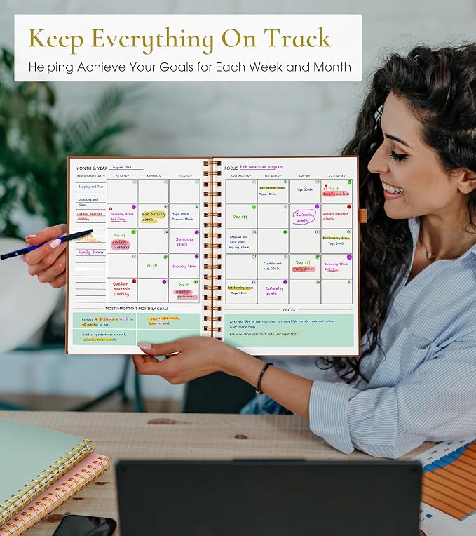 Undated Weekly and Monthly Planner, B5 Large Weekly To Do List Notebook - Image 7