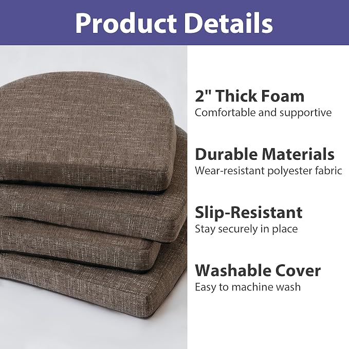 IPYNBAP Chair Cushions for Dining Chairs, Kitchen Chair Cushions, Non Slip - Image 2