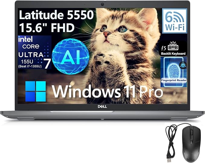 Dell Latitude 5550 5000 15 15.6" FHD Laptop Computer, Intel 12-Core Ultra 7 155U by Dell