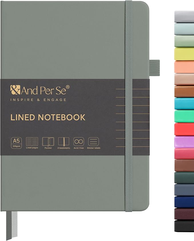 &And Per Se Lined Journal Notebook, 160 Pages, A5 5.7 x 8 inches College Ruled by AndPerSe