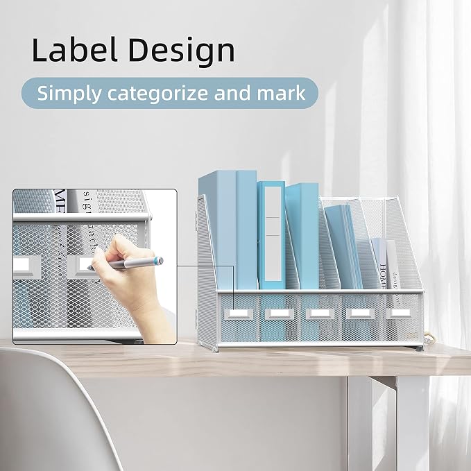 SUPEASY Desk Organizers Metal Desk Magazine File Holder - Image 4