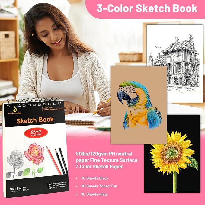 80pcs Drawing Kit Sketching Set Art Sketch Supplies Coloring pencils Kit 48 - Image 4