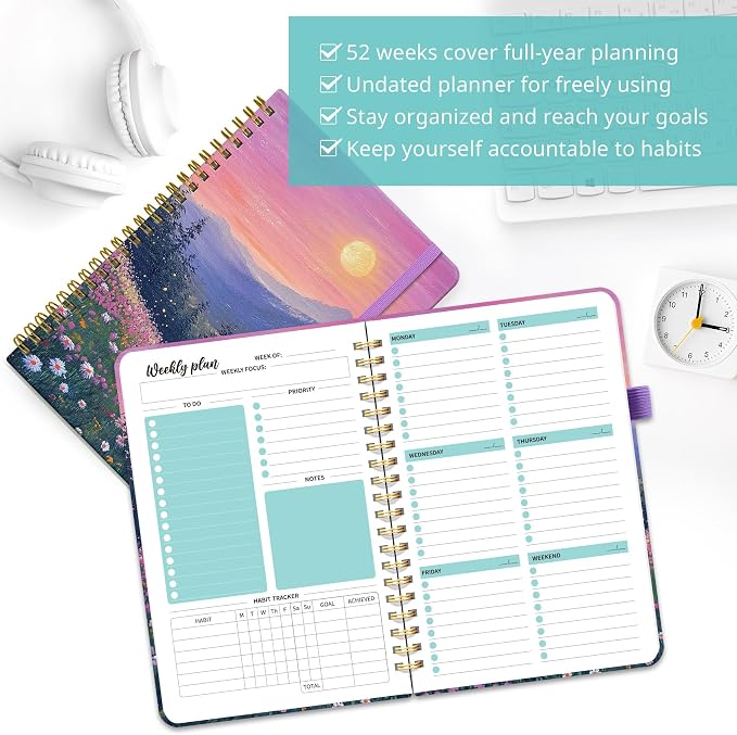 Taja Undated Weekly Planner, Weekly To Do List Notebook - Image 4