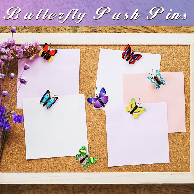 Epakh 30 Pcs Butterfly Thumb Tacks Decorative Butterfly Push Pins Push Pins - Image 6