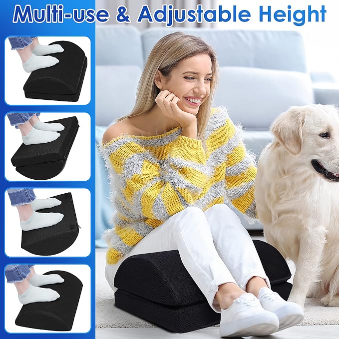 CushZone Foot Rest for Under Desk at Work Adjustable Foam for Office and Home - Image 5