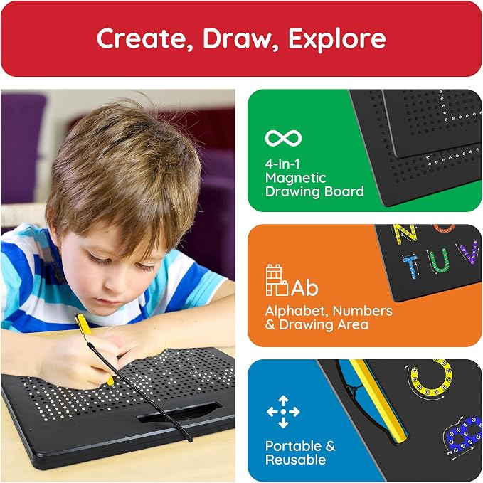 PicassoTiles 4-in-1 Magnetic Drawing Board - Image 3