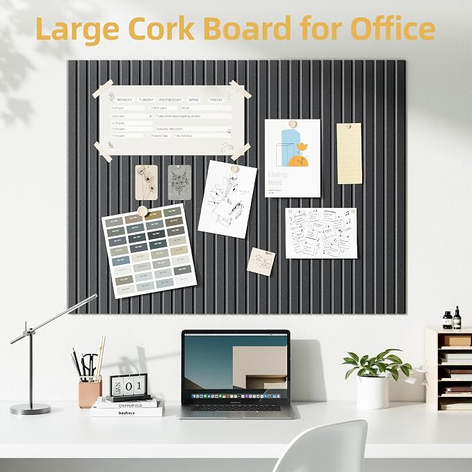 Large Cork Board for Wall 48" x 60" Black Bulletin Board - Image 2