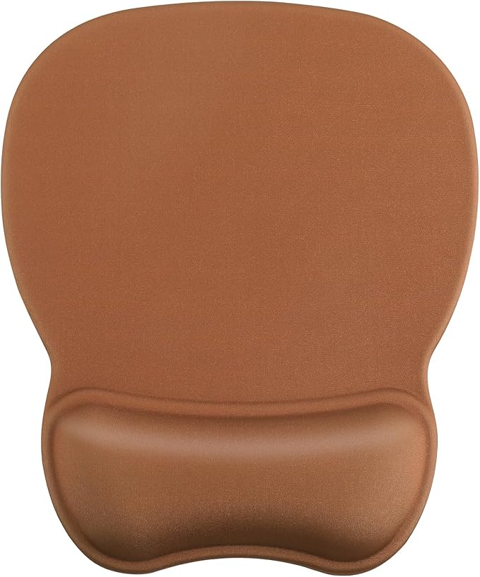 MROCO Ergonomic Mouse Pad with Gel Wrist Rest, 9.4 x 8.1 in, Coffee Brown | by MROCO