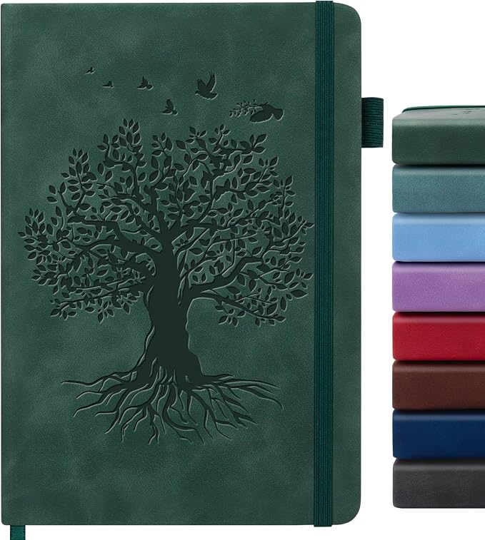 Lined Journal Notebook for Women Men, A5 Hardcover Leather Journals for Writing by ALKALO